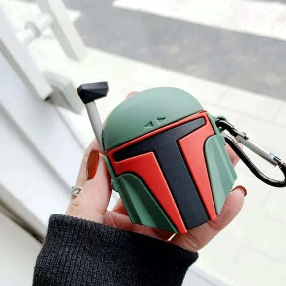 🆕 Mandalorian Boba Fett Silicone AirPod Case - Picture 1 of 5